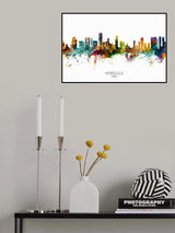 Honolulu Hawaii Skyline Poster och Canvastavla