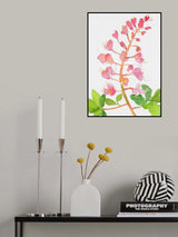 Red horse-chestnut or Aesculus × carnea with watercolor and ink Poster och Canvastavla