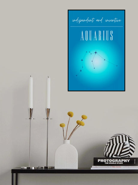 Aquarius Zodiac Print Art Poster och Canvastavla