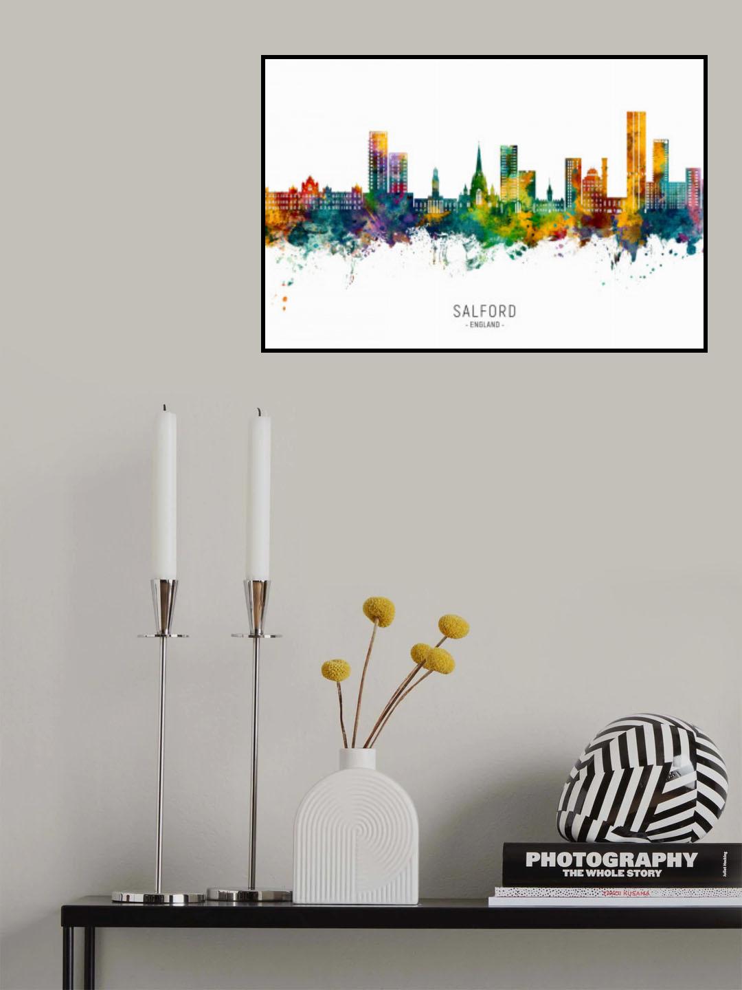 Salford England Skyline Poster och Canvastavla