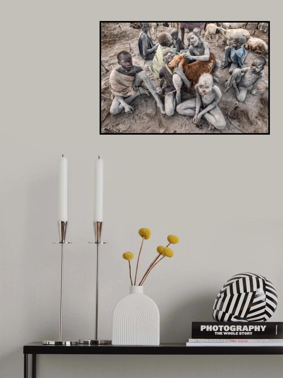 Young Mundari shepherds Poster och Canvastavla