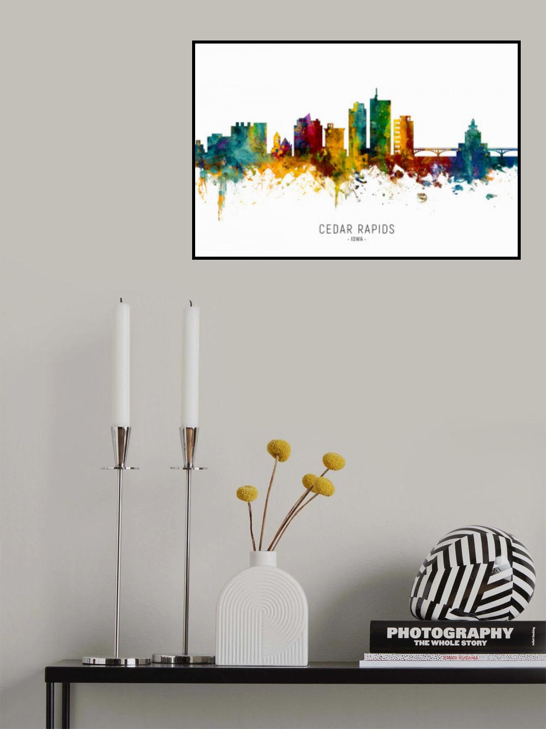 Cedar Rapids Iowa Skyline Poster och Canvastavla