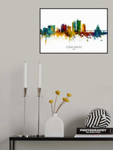 Cedar Rapids Iowa Skyline Poster och Canvastavla