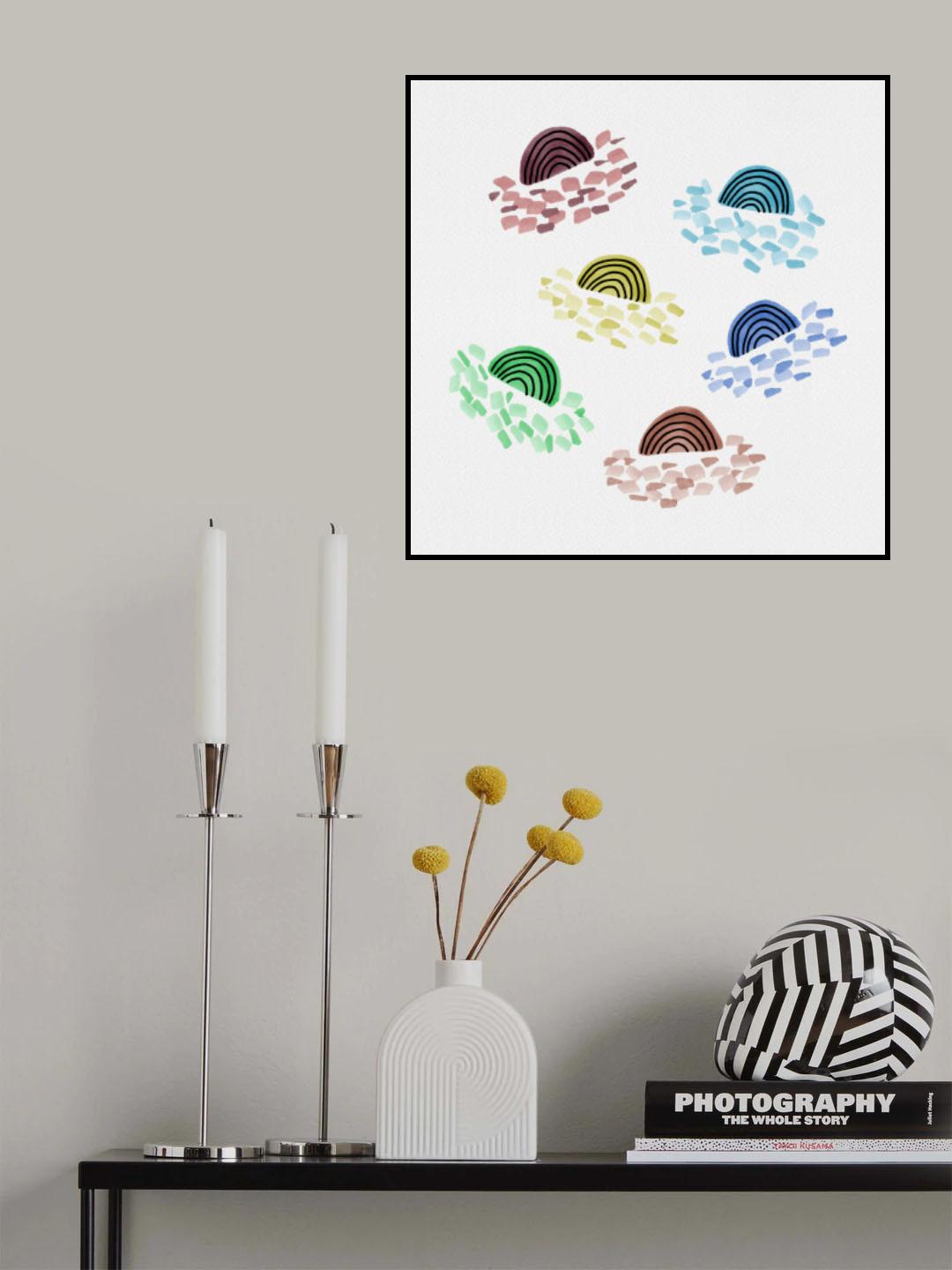 Multi Color Confetti Rainbow Poster och Canvastavla