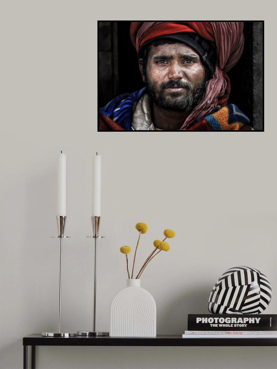 Man at the Pashupatinath Temple-III - Kathmandu Poster och Canvastavla