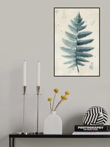 Teal watercolor fern 6 Poster och Canvastavla