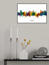 Granada Spain Skyline Poster och Canvastavla