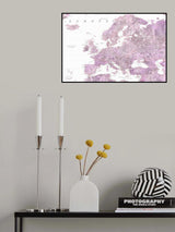 Purple detailed map of Europe Poster och Canvastavla