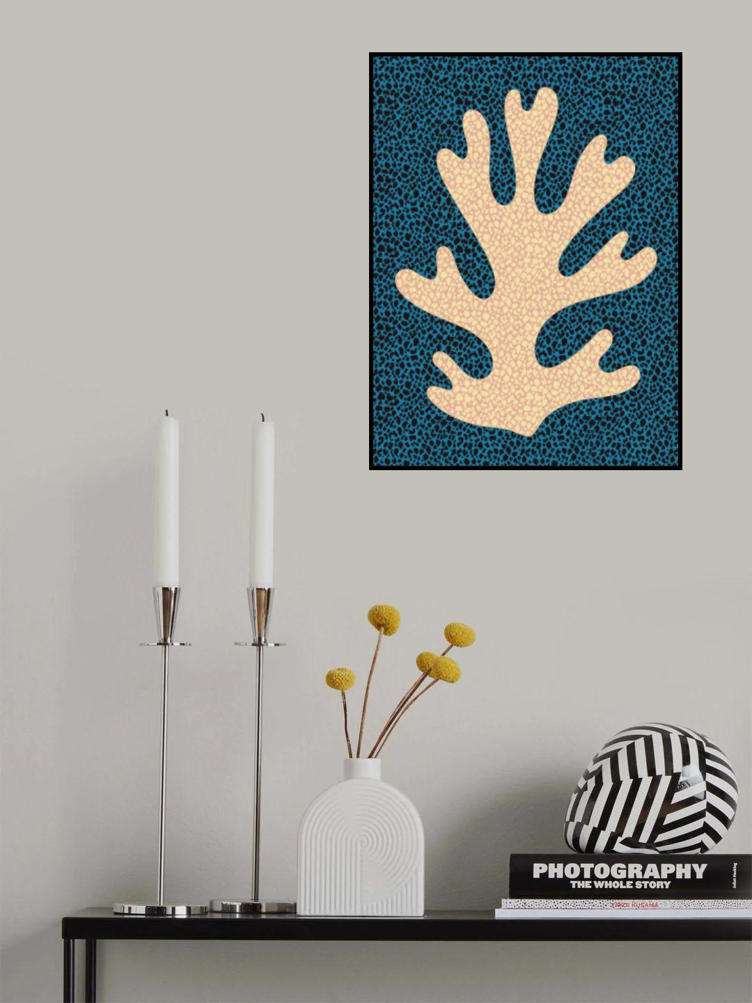 Yellow and Blue Coral Study Poster och Canvastavla