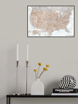 Highly detailed map of the United States, Calista Poster och Canvastavla