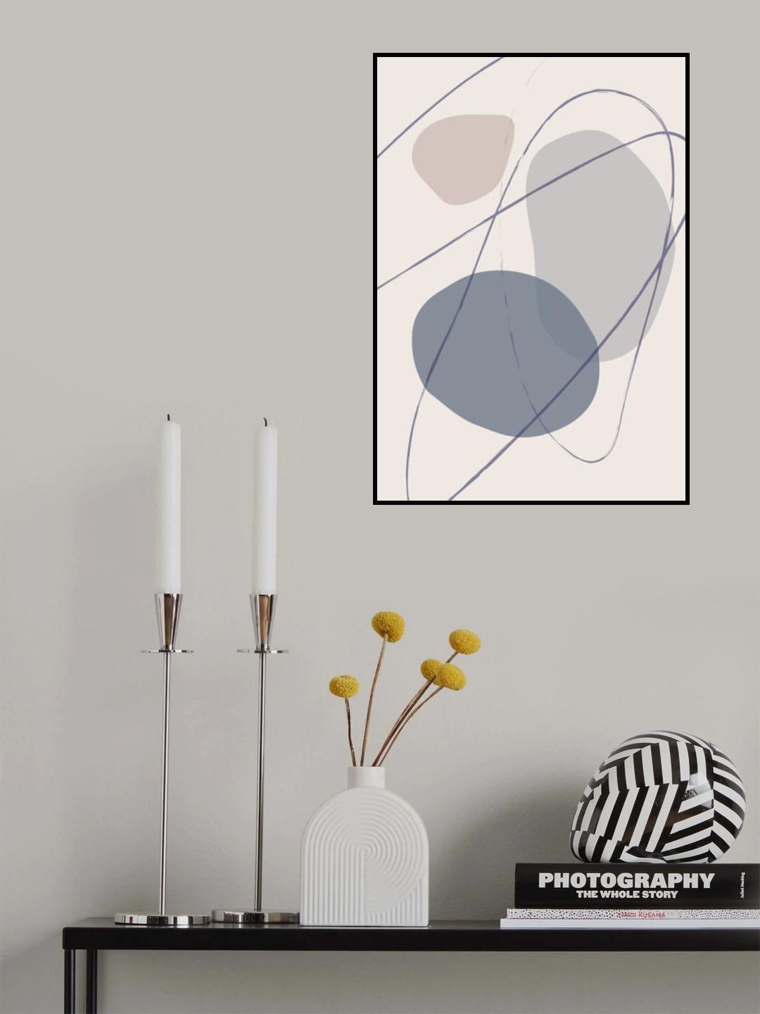New Shapes Blue No 2 Poster och Canvastavla