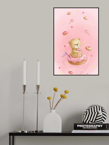 Teddy Bear and Donut cake Poster och Canvastavla