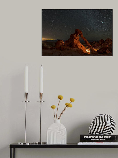 Geminid meteor shower above the Elephant Rock Poster och Canvastavla