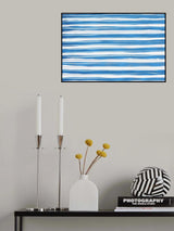 Abstract Lines Blue and White 03 Poster och Canvastavla