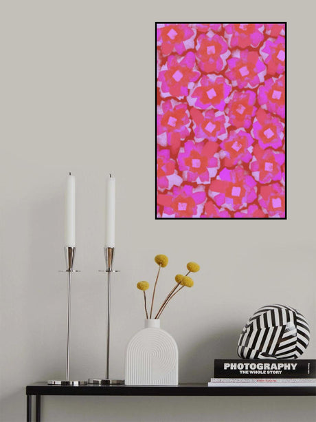 Cute Pink Blossom Pattern Poster och Canvastavla