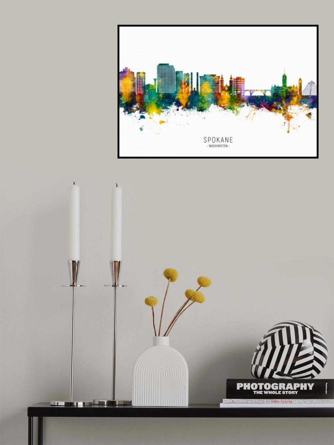 Spokane Washington Skyline Poster och Canvastavla