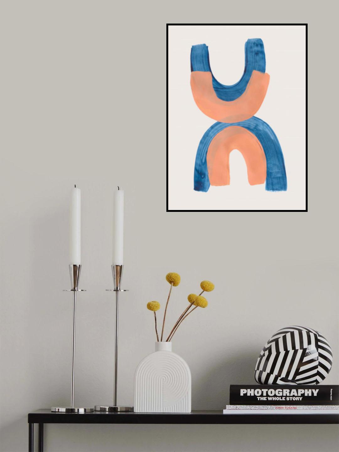 Tan Teal Helix Poster och Canvastavla