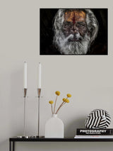 Sadhu expelling the smoke through the nose - Prayagraj - India Poster och Canvastavla