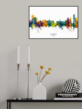 Rennes France Skyline Poster och Canvastavla