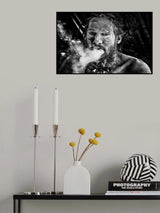 Naga Baba smoking a chilum-I - Kumbh Mela - Prayagraj - India Poster och Canvastavla