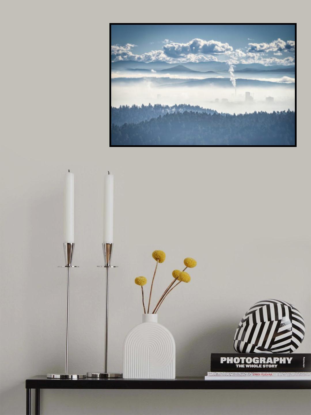 sea of fogg in the valley Poster och Canvastavla