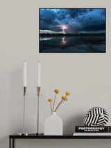 Lightning Above Turquoise Pool Poster och Canvastavla