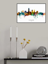 Cleveland Ohio Skyline Poster och Canvastavla