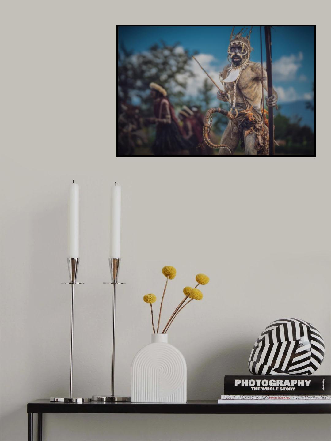 Tribal warrior from Baliem valley Poster och Canvastavla