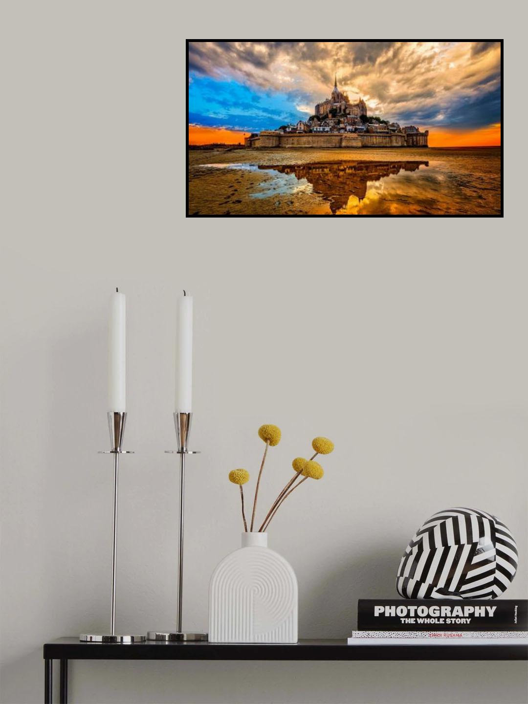 Mont Saint Michel, Normandy Poster och Canvastavla
