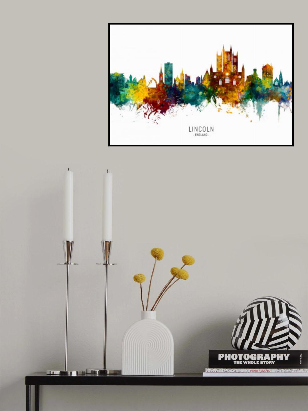 Lincoln England Skyline Poster och Canvastavla