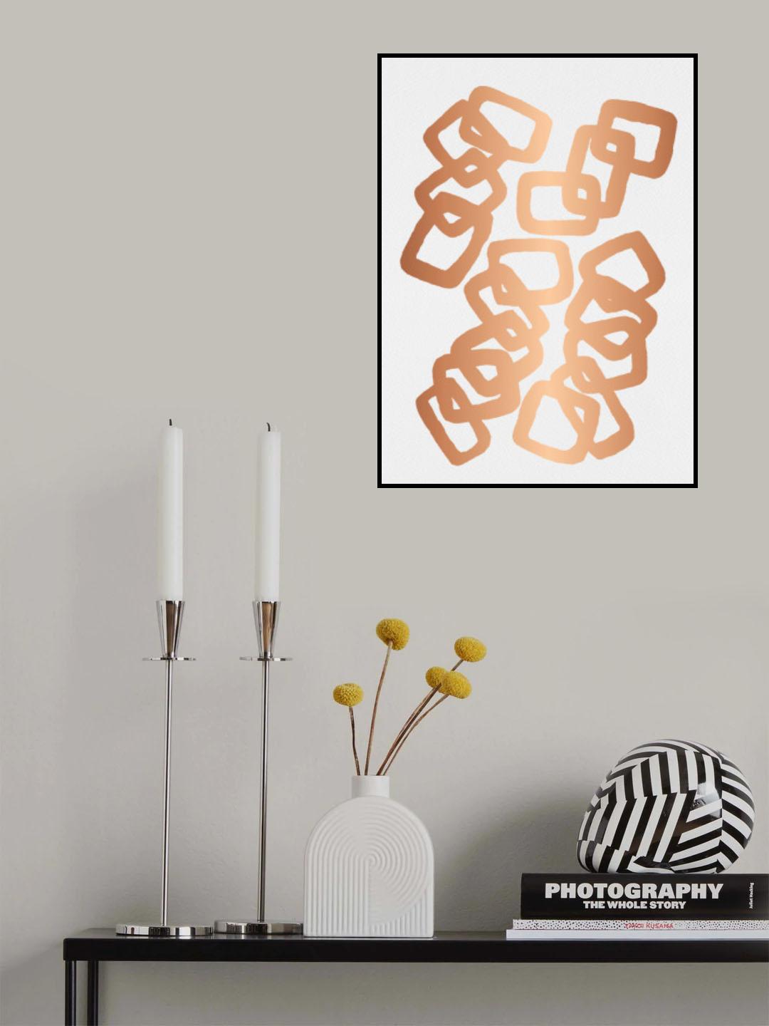 Copper Rectangle Chain Poster och Canvastavla