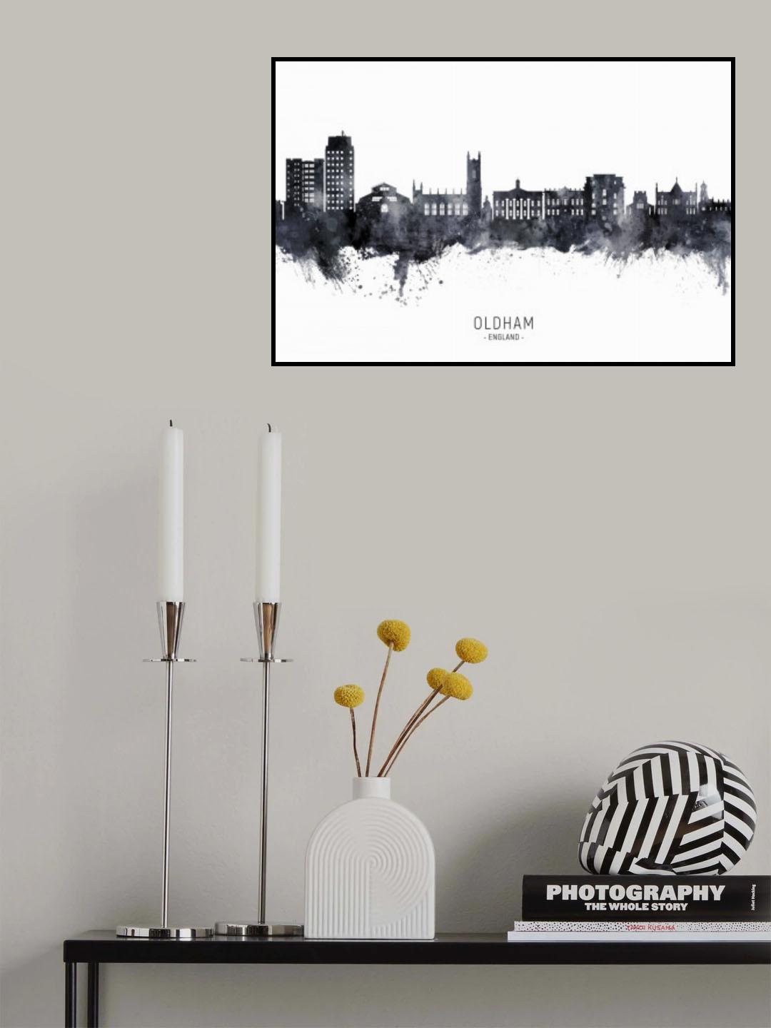 Oldham England Skyline Poster och Canvastavla