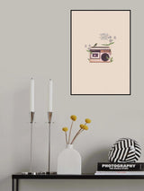 Floral vintage radio Poster och Canvastavla