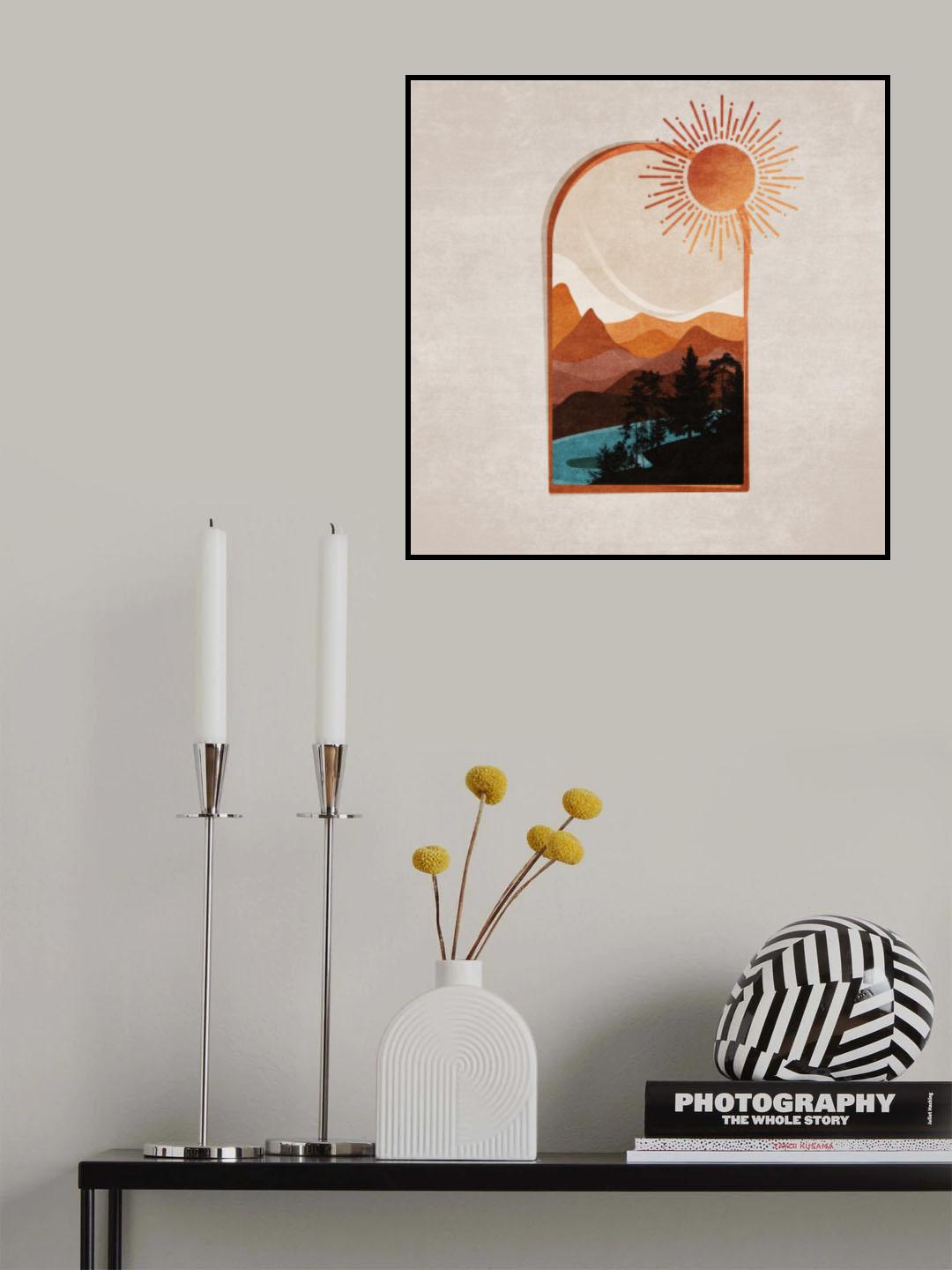 Window Desert Day and Sun Poster och Canvastavla