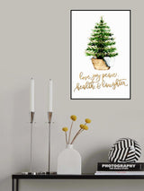 Cozy Christmas tree with holiday wishes Poster och Canvastavla