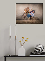 Steer Wrestling Poster och Canvastavla