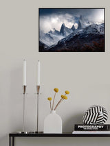 Fitz Roy covered in clouds Poster och Canvastavla
