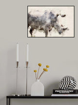 Abstract African Rhinoceros Watercolor Art Poster och Canvastavla