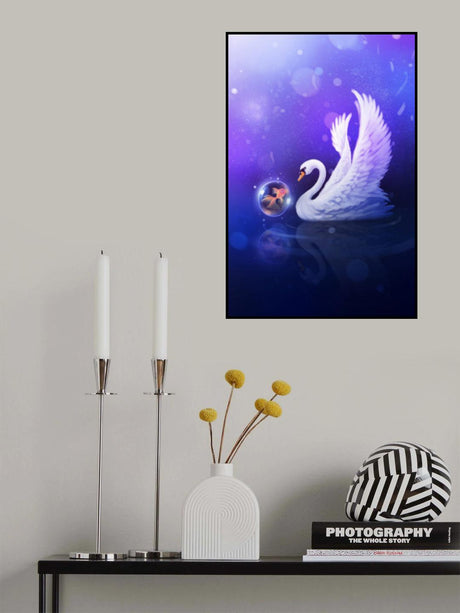 Dark Purle Swan home Poster och Canvastavla