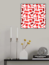 Shapely Magenta Geometric Abstract Poster och Canvastavla