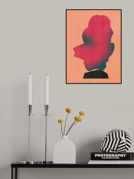Stone Sculpture In Red Poster och Canvastavla
