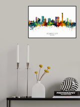 Atlantic City New Jersey Skyline Poster och Canvastavla
