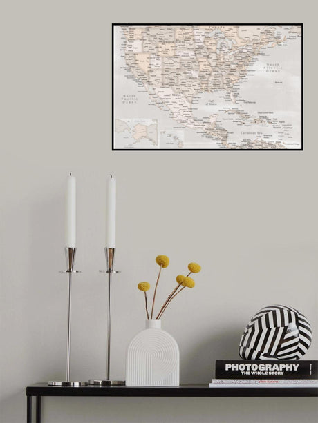 Lucille, map of the United States and the Caribbean sea Poster och Canvastavla