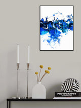 Blue Colorful White Wave Poster och Canvastavla