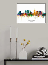 Christchurch New Zealand Skyline Poster och Canvastavla