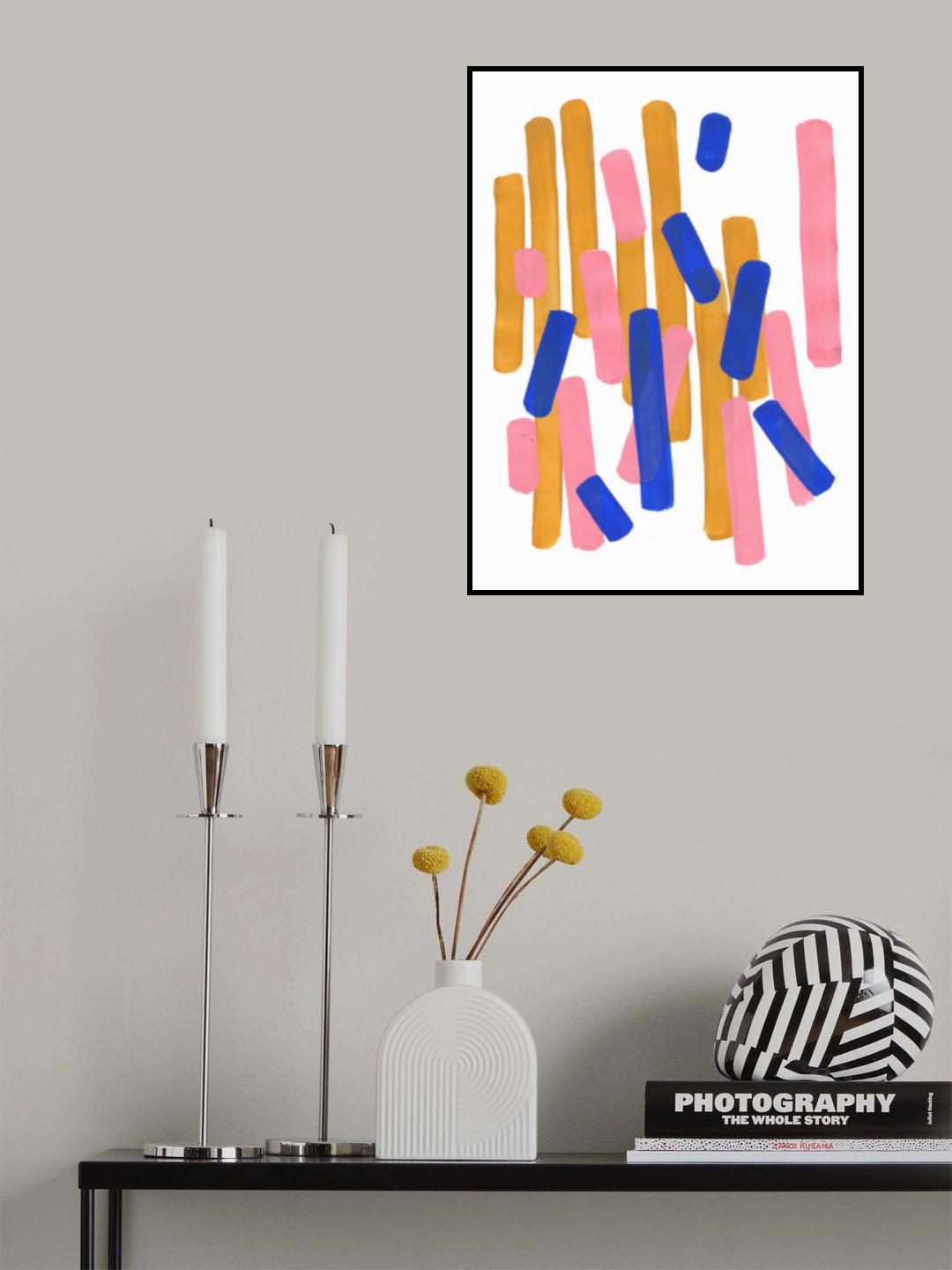 Pink Confetti Poster och Canvastavla