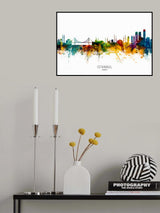 Istanbul Turkey Skyline Poster och Canvastavla