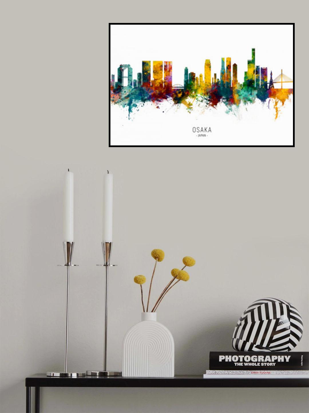 Osaka Japan Skyline Poster och Canvastavla