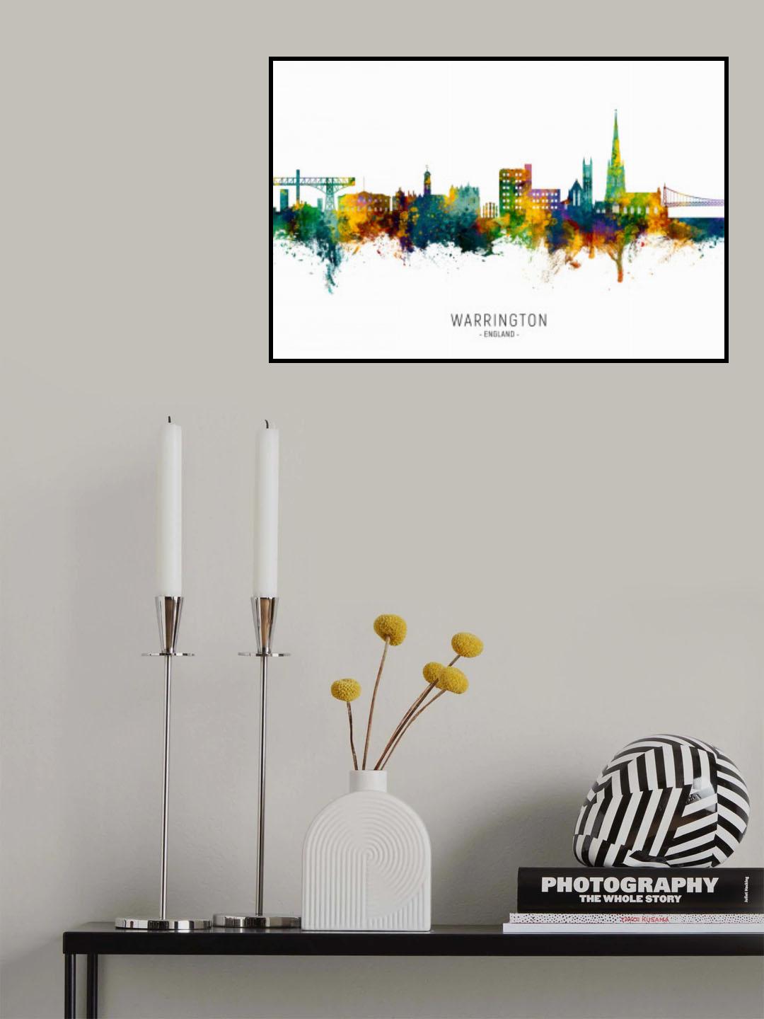 Warrington England Skyline Poster och Canvastavla