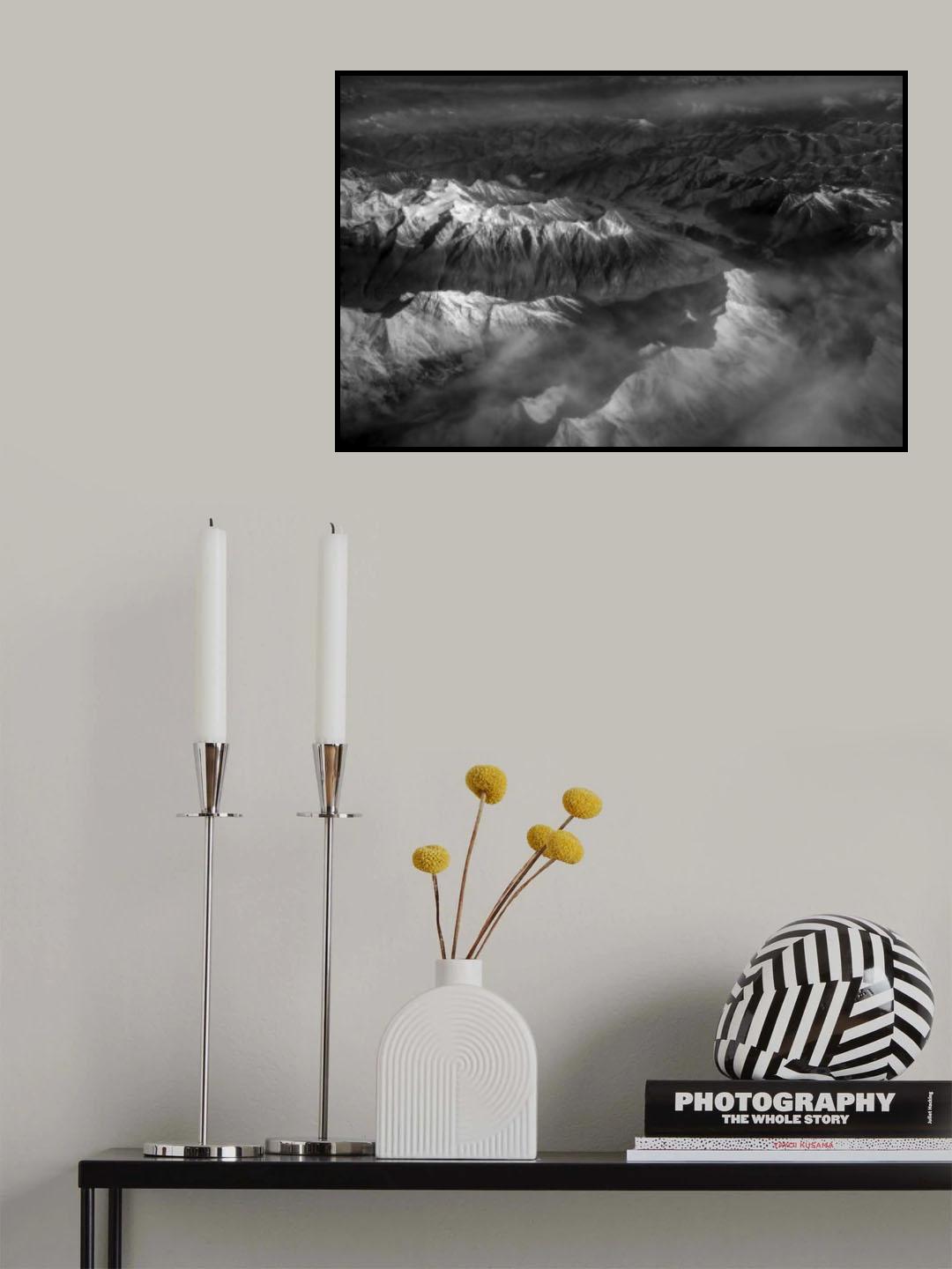 The Snow-capped Mountains and Clouds on the Tibet Plateau Poster och Canvastavla
